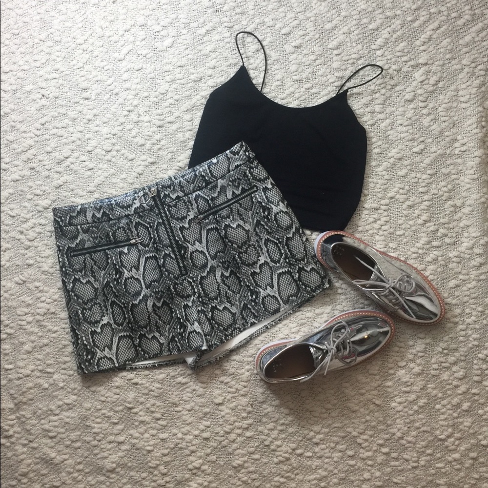 NWT FAUX SNAKE SKIN SHORTS